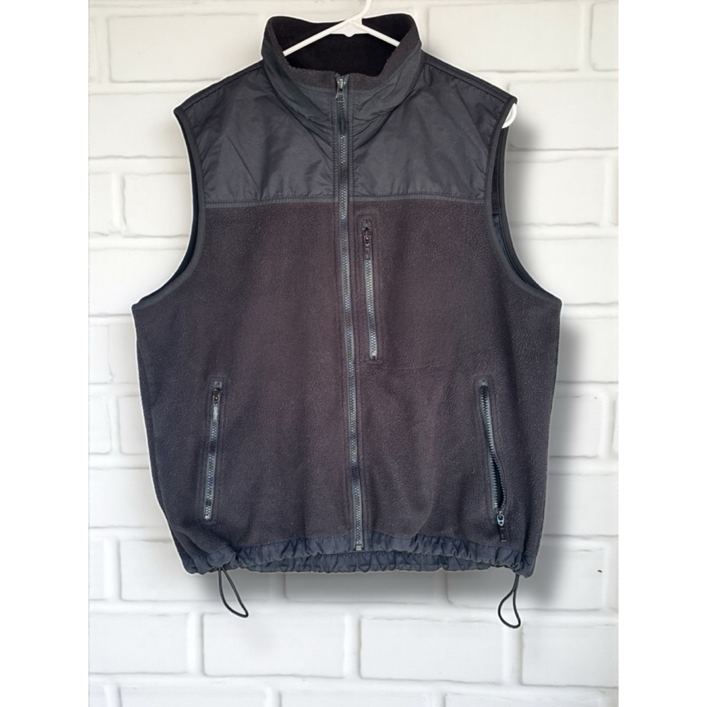Eddie Bauer EBTEK Men's Medium Black Sleeveless Fleece Full Zip Vest Gorlcore
